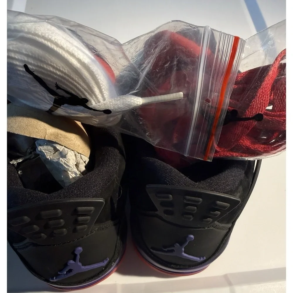 Jordan Air Jordan 4 Retro Raptors Men 7 Black Red Drake Signature AQ3816-056